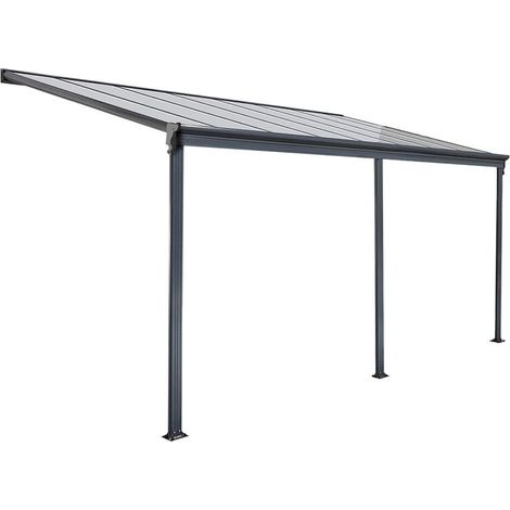 Home Deluxe - Cubierta de terraza SOLIS color: gris, tamaño: 435 / 442 x 300 / 303 x 278 / 226 cm