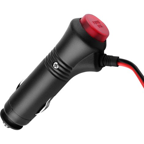 Prise allume-cigare voiture mâle 1,5m avec interrupteur Marche/Arrêt et fusible, 12V/24V, adaptateur d'alimentation