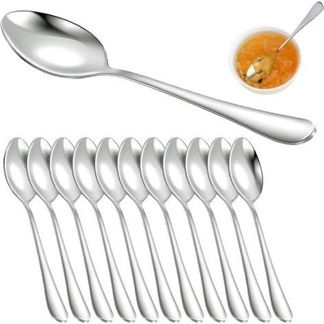 Cucchiaini, set da 12 pezzi in acciaio inox, cucchiaio da dessert, design lucidato a specchio, posate, accessori da cucina (1/5)