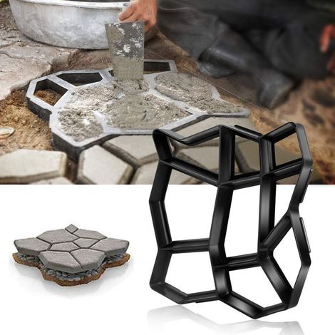 Stampo in cemento nero, stampo per casseforme fai da te, stampo in gesso plastico, stampo per pavimentazione in cemento, modello di pavimentazione per marciapiede, pietra da calpestio, giardino, prato