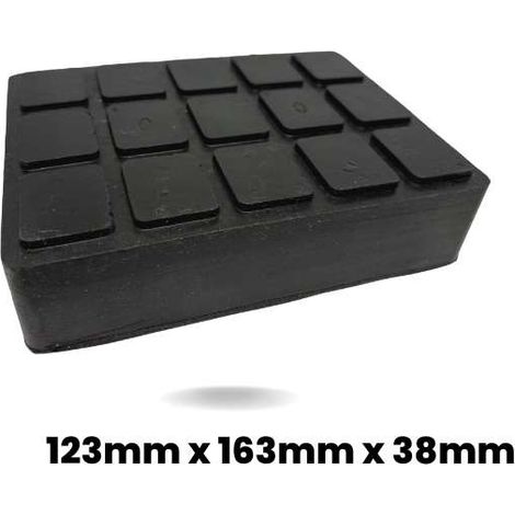 Gummiauflage (Gummiblock) für Wagenheber 123 mm x 163 mm x 38 mm (1/5)