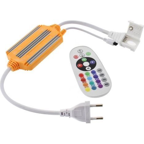 Controlador IR tira led 220V RGB 1500W, IP67, conectores rápidos (1/4)