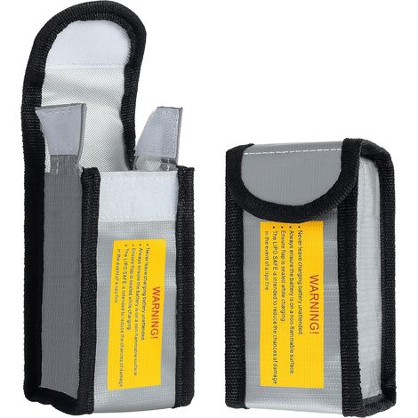 3 pezzi Borsa protettiva ignifuga per batteria, borsa di sicurezza per batteria Lipo, protezione da incendi ed esplosioni 12,5 x 6,4 x 5 cm (1/5)
