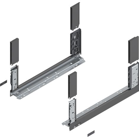 Blum Legrabox free H C Schubladenschienen Set  1 Paar, 70kg 600mm  Tip On Vollauszug, arbonschwarz (1/5)