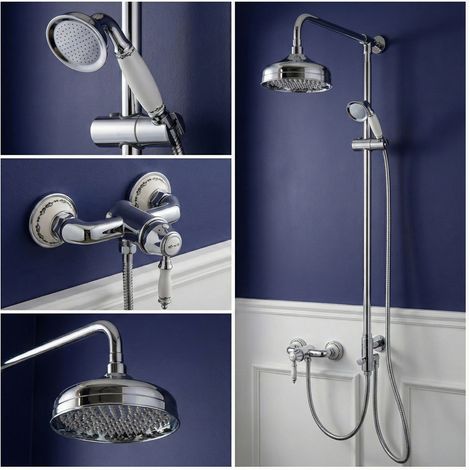 Système de douche rétro nostalgique PaulGurkes avec douche pluie (1/5)