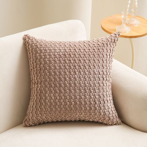 Popular Bubble Corduroy Throw Pillow Cover for Living Room and Sofas (Cushion not included) -- Khaki -- 4545cm