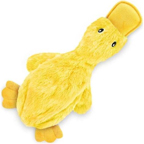 Best Pet Supplies Jouet plissé pour chien pour petites, moyennes et grandes races, adorable canard sans peluche avec un couinement doux, amusant pour les chiots d'intérieur et les chiots seniors, pelu (1/4)