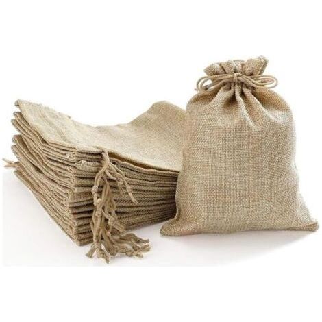 30 Jute Dragees, Jute Pouch 10x14cm, Small Jute Bag, Wedding Fabric Pouch, Small Jute Gift Bags, Jute Bag, Dragees Fabric Bag (10x14cm-30 pcs) (1/4)