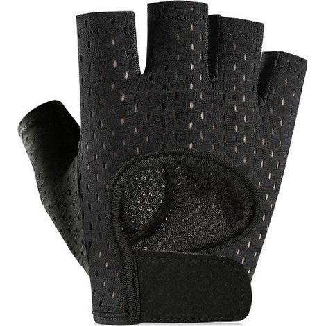 Gants de Fitness Respirants Antidérapants pour Femmes - Protection Palmaire Léger, Doigts Découverts XG31 Noir Taille M (1/5)