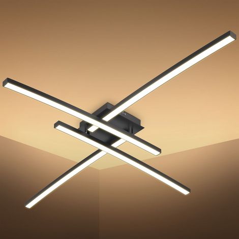 B.K.Licht I Plafoniera a 4 fiamme da 20W I girevole I 3000K bianco caldo I nero I 2200 lumen
