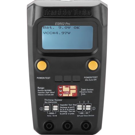 BSIDE ESR02 Pro Digital Transistor Tester SMD Chip Component Inductance Meter (1/5)