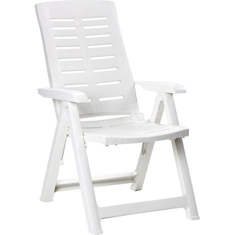Klappstuhl. Farbe: Weiß 60x61x109cm Mehrpositionsmodell - Progarden