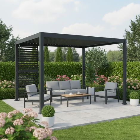 Claustra en alu anthracite pour pergola Zeus