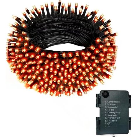 Batteriebetriebene Beleuchtung 100 LEDs 10 m LED-Lichterkette für den Innen und Außenbereich mit Timer 8 Einstellungen Batteriebetriebene für und Grün (1/5)