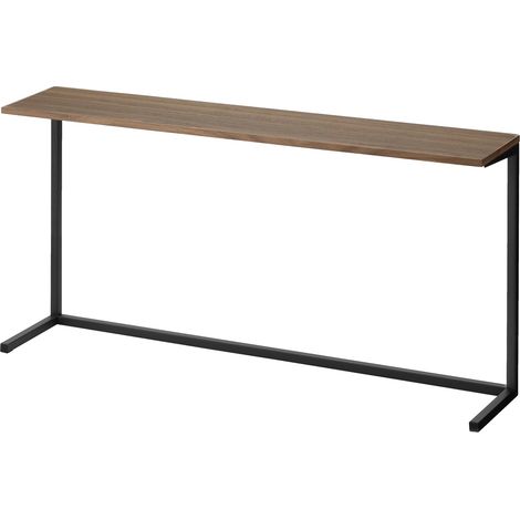 Étagère de Cuisine avec Tablette en Bois, Noir, Acier/Bois/Polypropylène, Minimaliste, 18,3 x 90 x 46,7 cm (L x L x H) (1/5)