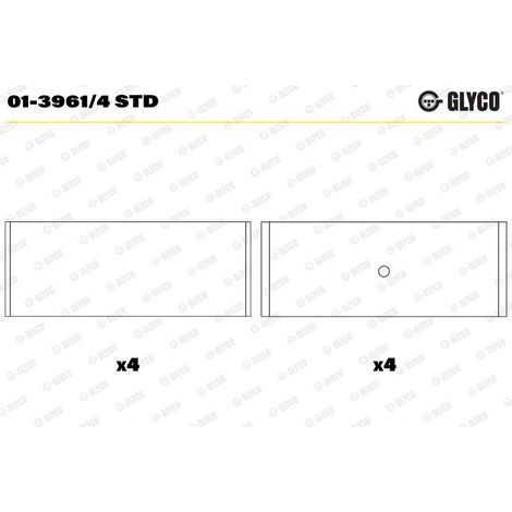 Coussinet de tête de bielle GLYCO 01-3961/4 STD AUDI 050 105 701 050 105 701 A