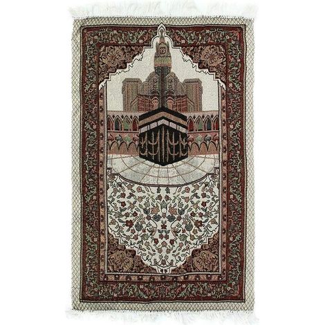 Tapis de prière à broder Motif musulman et musulman 110 x 70 cm (1/5)