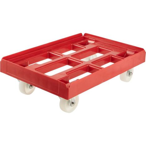 keeeper Piattaforma con Ruote Per Cassette da Trasporto e Contenitori, Portata massima di 300 kg, 61 x 41 x 19 cm, Rolf, Rosso (1/5)