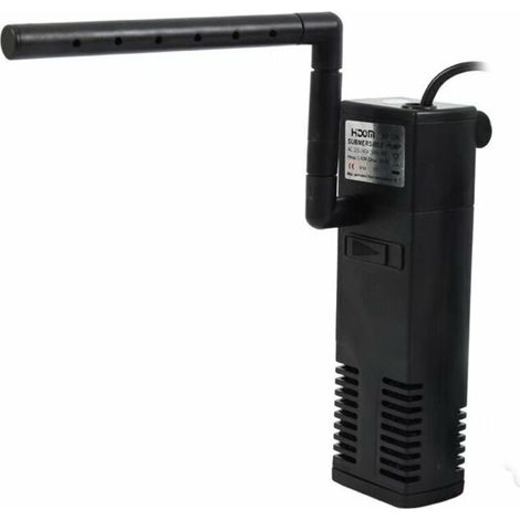 1 filtre intérieur pour aquarium, pompe réglable 3 W/4 W, filtration mécanique biologique chimique, pour aquarium 20L à 60L
