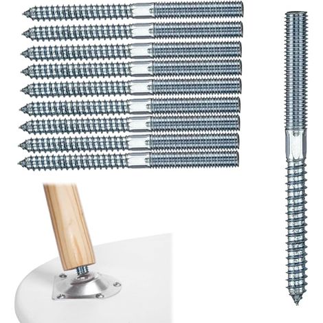 Lot de 10 vis à tête Torx M6, M6 x 60 mm, vis à double filetage TX15, en acier galvanisé (1/5)