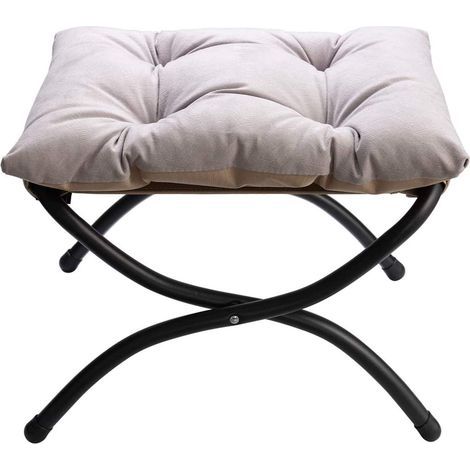 Repose Pied Pliable Salon Repose Pied Canape en Métal Tabouret Repose Pieds Jardin Balcon Petit Ottoman, Gris (1/5)