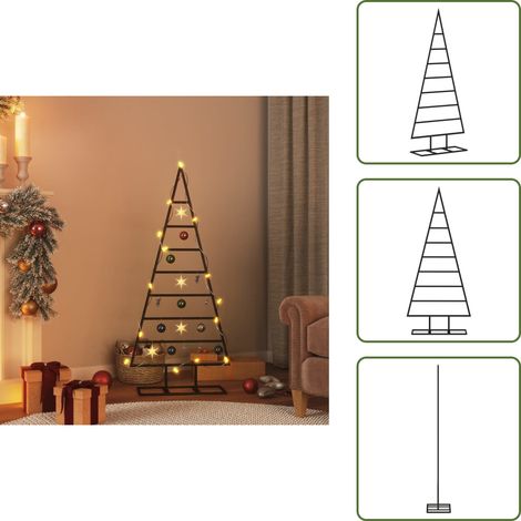 Décoration LED - vidaXL Arbre de Noël en métal pour décoration noir 125 cm - Guirlande lumineuse (1/5)