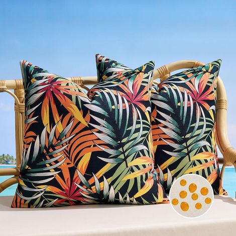 Housse de Coussin Moderne 40x40 cm Taie d'oreiller Feuille Imperméable Décorative pour L'Intérieur Et L'Extérieur, Jardin, Balcon, Canapé, Lit, Salon Et Chambre, Lot De 2 (1/5)