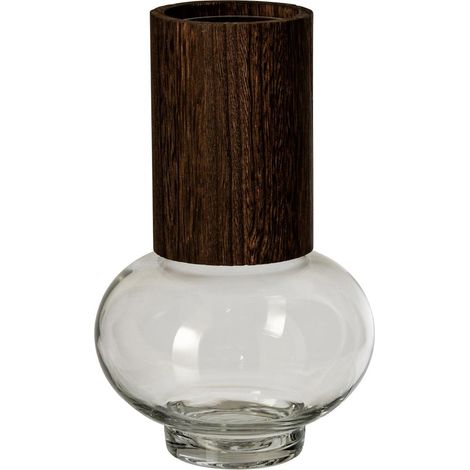 Vase Design en Verre "Nadia" 26cm Marron (1/2)
