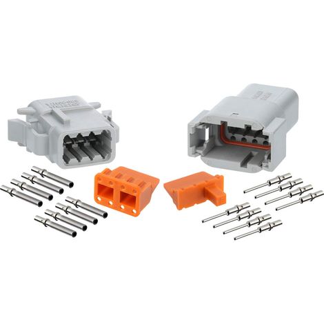 Amphenol AS-8SM/F 112 SET-Steckverbindung ATM-Serie 1xStift/1xBuchse, Kodierung A, 8-polig, Crimpanschluss Isolationsdurchmesser 1,35mm - 3,05mm, Kontaktgröße size 20 - 1 Stück (1/2)