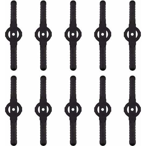 Lames de coupe herbe en plastique, lot de 10, remplacement pour tondeuse à gazon sans fil (noir) (1/5)