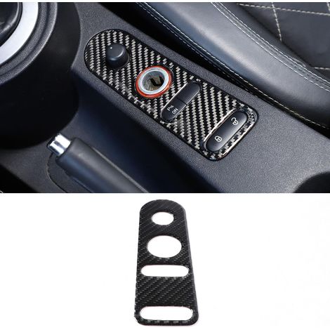 Autocollant de garniture en fibre de carbone souple pour console centrale de voiture compatible avec Leon 2008-2012 (style B-noir) (1/5)