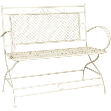 Eisenbank 120x52x79 cm Sofa für Garten und Eingang Metallsofa für den Außen- und Innenbereich. Bank 2-Sitzer-Stuhl Gusseisen