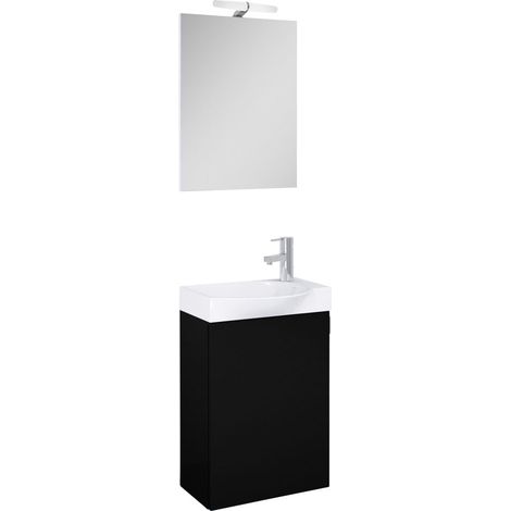 Gäste WC Möbel Set Stuttgart schwarz matt 45 cm Waschtische (1/2)
