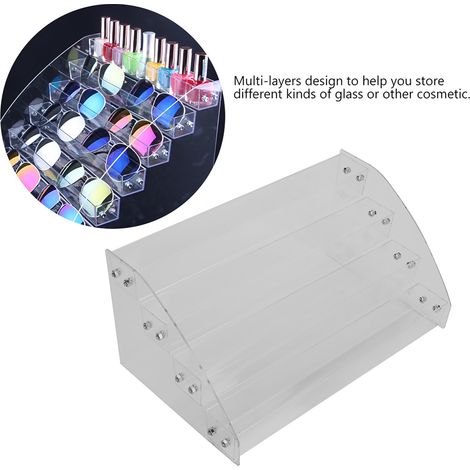 Présentoir acrylique transparent 4 étages, coffret de rangement cosmétique, organiseur de maquillage multicouche (1/3)