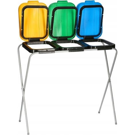 Soporte universal para la clasificación de residuos con capacidad para 3 bolsas de colores. (1/2)