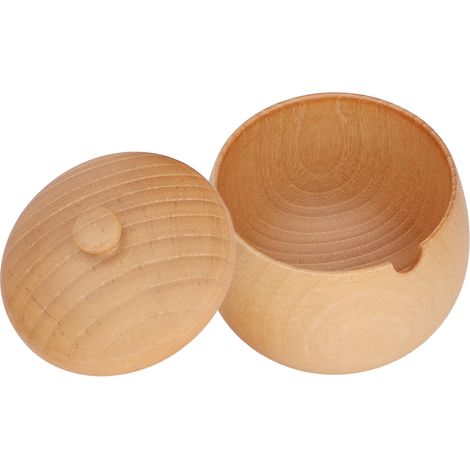 Lot à épices en bois de jujubier, style japonais, pot à condiments en bois brut pour cuisine (1/5)