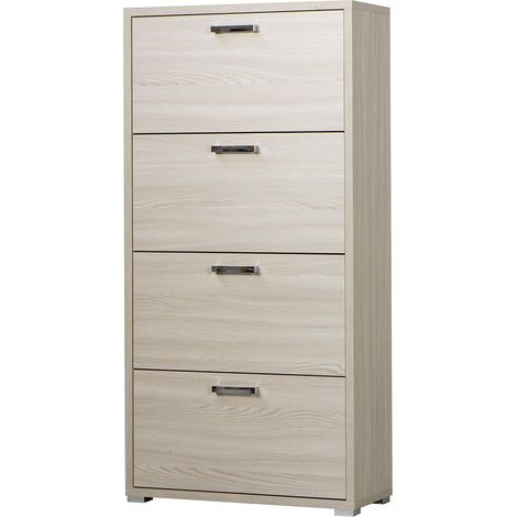 3280OLM Scarpiera Montata 4 Ante a ribalta Doppie Spessore 25mm finitura olmo 75,3 L x 151,8 H x 33 P