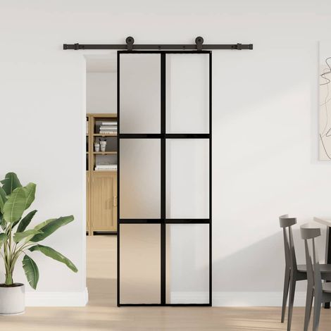 Maison Exclusive - Schiebetür mit Beschlag 76x205 cm Hartglas & A