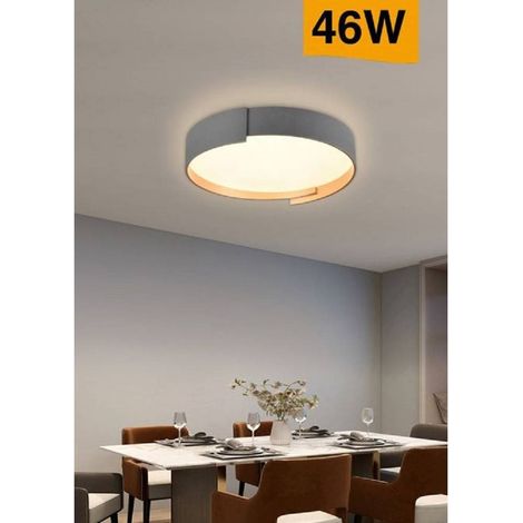TrAdE Shop Traesio - Plafoniera Led Grigio 46 W Moderno Soffitto Rotonda Luce 4000k 3000k 6500k C49-g - -Bianco Caldo -