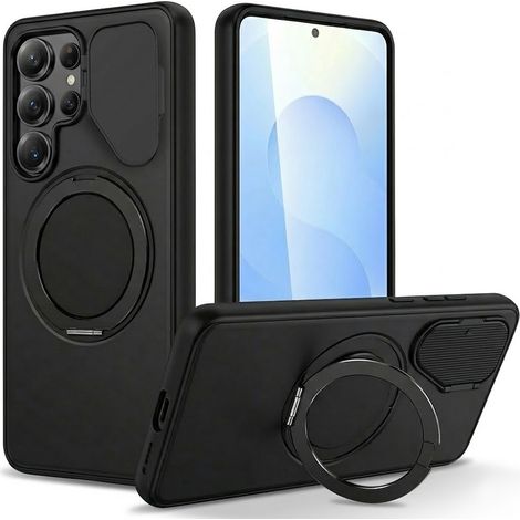 Funda magnética con anillo giratorio para Samsung Galaxy S26 - Negra (1/5)