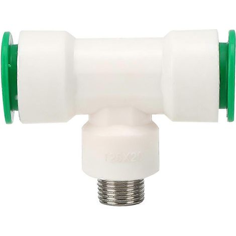 G1/2 Zoll 25 mm T-Stück mit Außengewinde, PPR-Verbinder für Wasserleitungen, doppeltes Sanitärzubehör, robuste Kunststoff-Rohrverschraubung. (1/5)