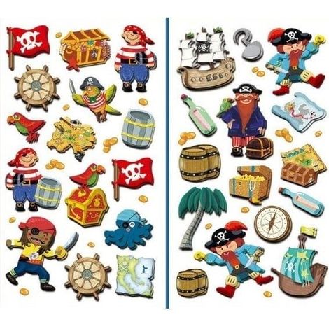 Adesivi 3D da pirata - Mix