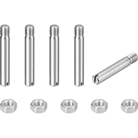 5pcs Goupilles Cylindriques avec Écrou, M6x40mm Goujon Cylindrique Fendu Fileté Externe 304 Acier Inoxydable Industriel Mécanique Chevilles Support d'Étagère Tige Fixation Meubles (1/5)