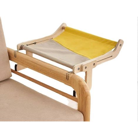 Universelle Katzenhängematte, ganzjährig nutzbar. Hängendes Katzenbett mit praktischer Halterung. Grau und gelb. (1/5)