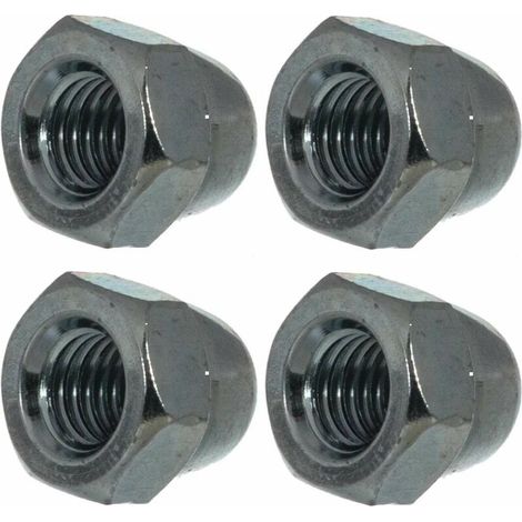 4x ecrou borgne hexagonal M14 acier zingué DIN 1587 bricolage finition serrage