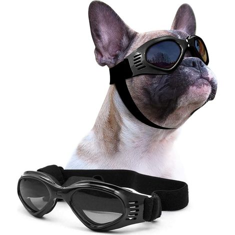 Sonnenbrille für Hunde, geeignet für mittelgroße Hunde, Augenschutz, winddicht, schwarz