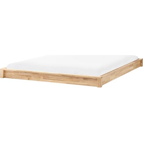 Letto con rete minimalista in legno 180 x 200 cm senza testiera marrone chiaro Antras