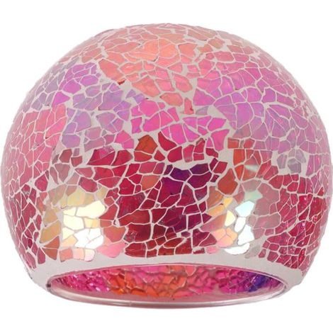 Bougeoir en Verre Mosaïque Rose Réutilisable pour Décoration de Table Mariage Élégant Support Bougie Chauffe-Plat pour Cérémonie de Mariage (1/5)