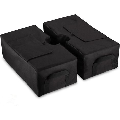 2pcs Sac de Poids de Base pour Parasol, 45,7 cm Sac de Sable pour Parasol, Jardin, Patio, Extérieur ,Installation Facile (Noir) (1/4)