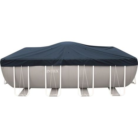 Bâche d'hiver pour piscine gonflable rectangulaire – 5,49 m x 2,74 m – avec filet de drainage intégré pour éviter l’accumulation d’eau